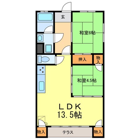 ツインビレッヂAの物件間取画像